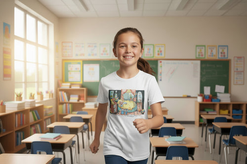 Lav en video hvor hun går rund i skolen